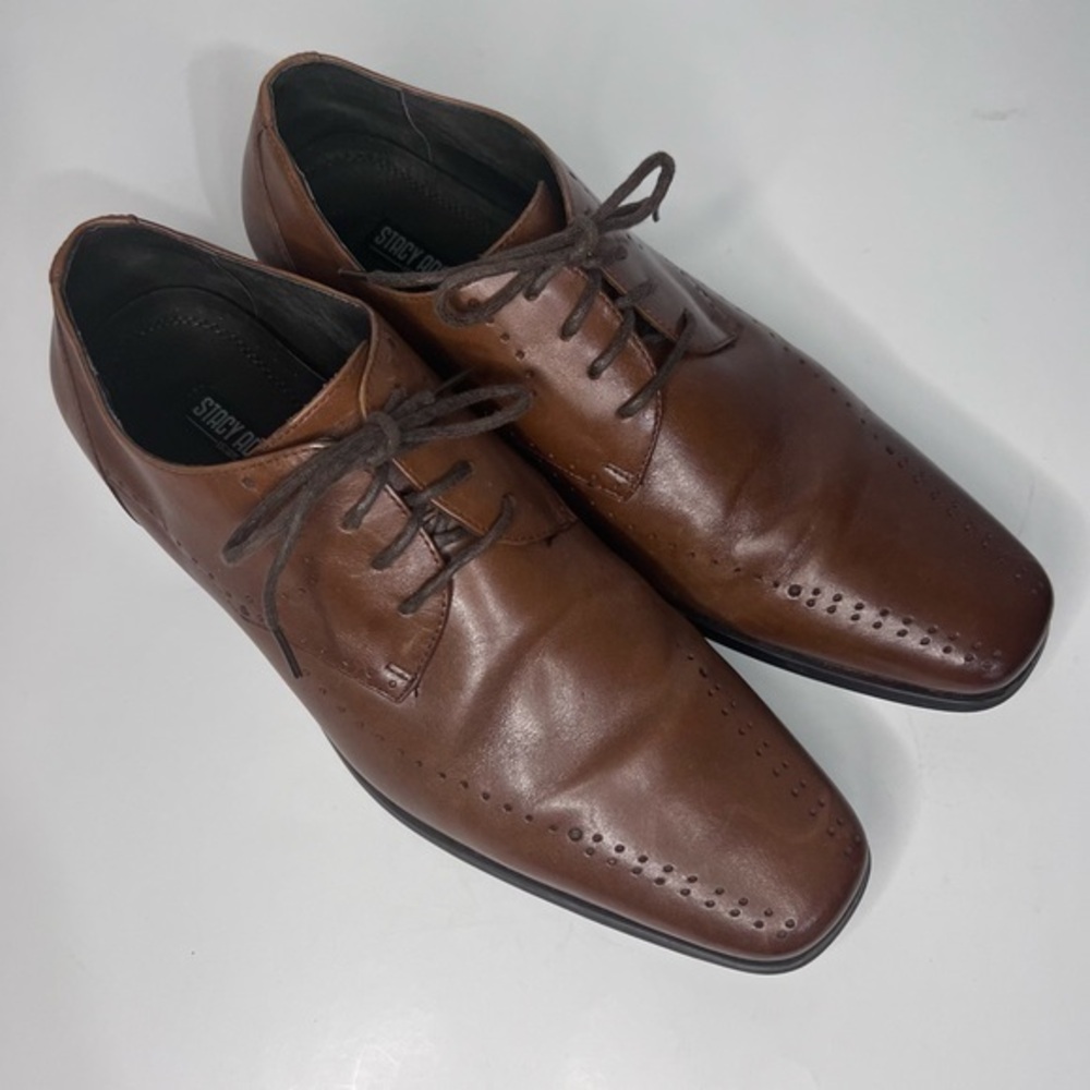 Stacy Adams Brown Leather Men's Dress Oxfords Size 10